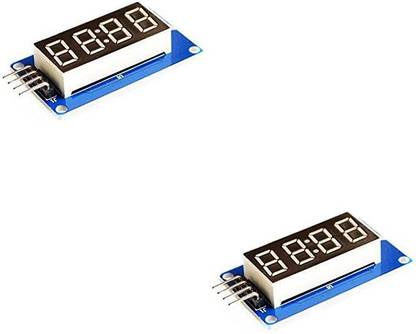 Flyrobo (2 Pcs) Pro3D TM1637 4 Bits Digital Tube LED Display Module With Clock Display Electronic Components Electronic Hobby Kit