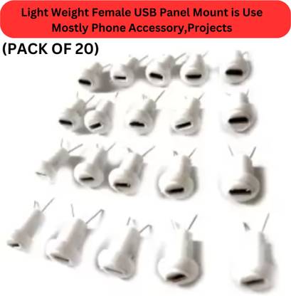 TechSupreme Best Panel Mount Micro USB Female Socket (PACK OF 20) Electronic Components Electronic Hobby Kit