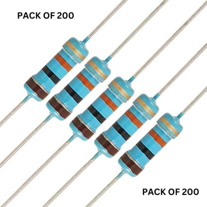 MAG BEE 10K Ohm Carbon Film Resistor 1/4 W Resistance 0.25 Watt - Pack of 200 Electronic Components Electronic Hobby Kit