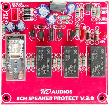 High Tech 8 Channel Speaker Protection Board,AC 24-0-24 to30-0-30,Quick Power Off function Electronic Components Electronic Hobby Kit