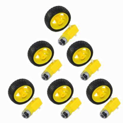 NIHAKA ELECTRONICS BO Motor Dual Shaft and Wheels Smart Car Robot GearMotor for Arduino Motor Control Electronic Hobby Kit