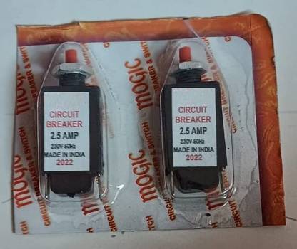 Shyama Mixy Circuit Breaker Over Load Protector with Push to Reset Switch 2PC CCB2 Power Supply Electronic Hobby Kit