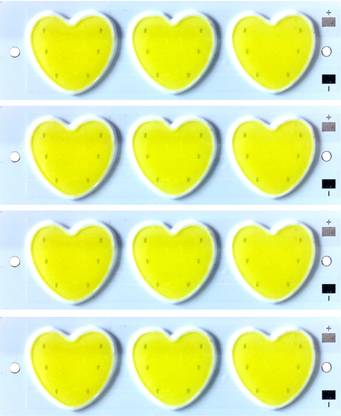 Wetrix (4 Pieces) DC 4 Volt Cool White 6500K COB LED Aluminum PCB (Heart Shape) Light Electronic Hobby Kit