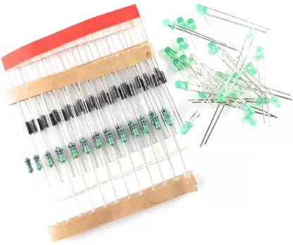 ELPH 3mm Green LED, 4007 Diode & 270K Resistor (20 each) for 220V AC Indicator light Electronic Components Electronic Hobby Kit