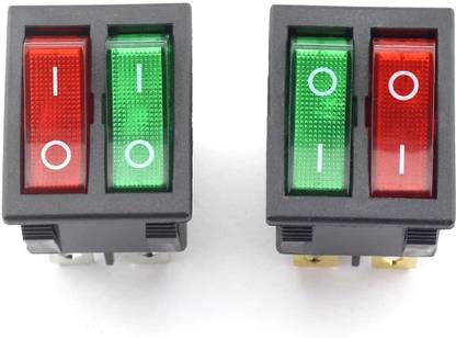 SYMFONIA 2 Pieces 6 Pin ON/Off DPDT Rocker Switch with Light for Car Dashboard Electronic Components Electronic Hobby Kit