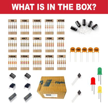 ThinkLogix Electronics Component Kit - Resistor, Capacitor, Transistor, IC - Total 845 Pcs Electronic Components Electronic Hobby Kit