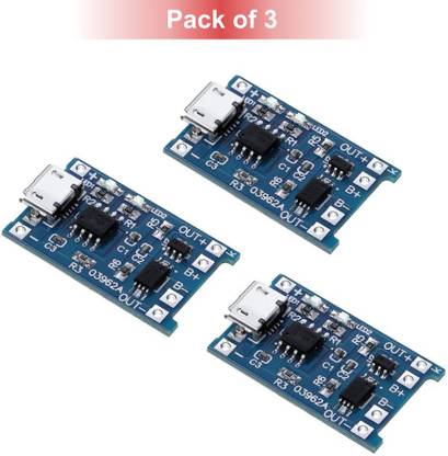 Scienticy TP4056 Lithium Battery Charging Module With Protection (Pack of 3) Electronic Components Electronic Hobby Kit