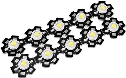 SYMFONIA 3 Watt Cool White SMD LED Diode Bulb Lamp with Heatsink (10 pcs) Light Light Electronic Hobby Kit