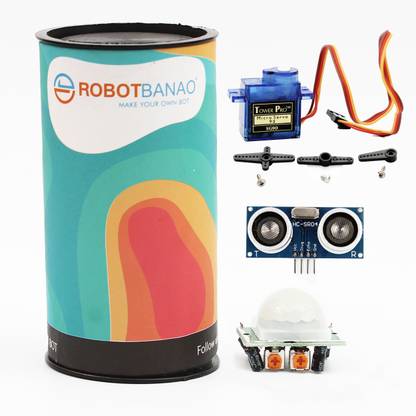 Robotbanao SG90 Servo Motor PIR Sensor Ultrasonic Sensor Compatible with Arduino Educational Electronic Hobby Kit