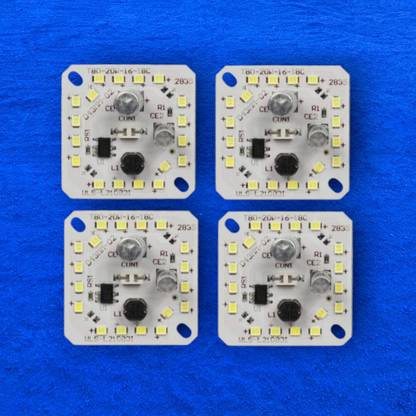 Asha Enterprises (PACK 4) 20 WATT ALFA DOB WHITE COLOR LED BULB RAW MATERIAL L_16 Light Electronic Hobby Kit