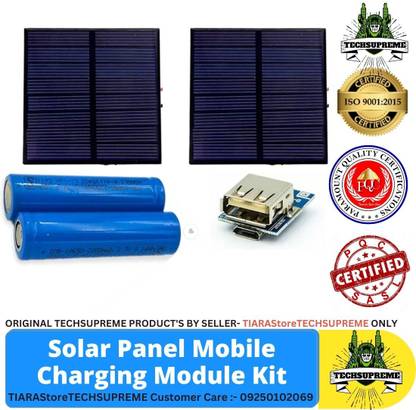 TechSupreme 5V 18650 Lithium Battery Charger Module +70X70 Solar Panel 18650 Battery Electronic Components Electronic Hobby Kit