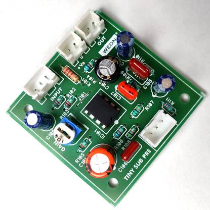 WEON Tiny Subwoofer Preamp kit with Volume Control for Tight Bass | Low Pass Filter | Sound Recorder and Sound Circuit Electronic Hobby Kit