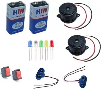 Technical hut 9v battery with buzzer switch and LED's Educational Electronic Hobby Kit