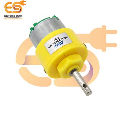 Electronic Spices 12V 200 rpm heavy duty geared DC motor (YELLOW) Electronic Components Electronic Hobby Kit