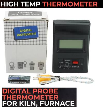 BALRAMA TM-902C Industrial Digital Thermometer Meter + Thermocouple K Type Probe Sensor Digital Probe Thermometer for Furnace & Forge Sensor Temperature Detector Non-magnetic Engineer's Precision Level