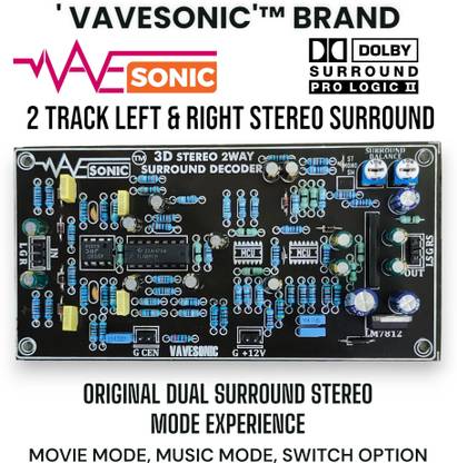 VAVESONIC 2 Track Dual Surround Special Effect Decoder,Output STEREO SURROUND,DC 12V To24V Electronic Components Electronic Hobby Kit