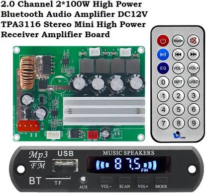 3REE PREMIUM QUALITY 2.0 Channel 2*100W Bluetooth Audio Amplifier Board Power Supply Electronic Hobby Kit