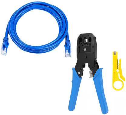 Crafts Haveli Networking Tool Kit Combo 1Mtr LAN Patch Cable & Crimping Tool Power Supply Electronic Hobby Kit