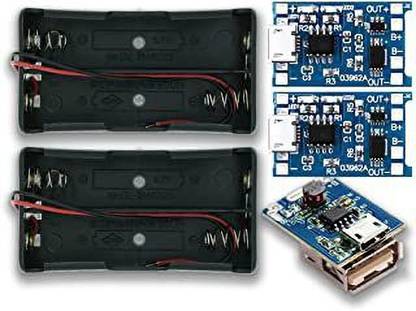 Prowans 18650 Battery Holder Case with TP4056 Charging Module + Powerbank Module Electronic Components Electronic Hobby Kit