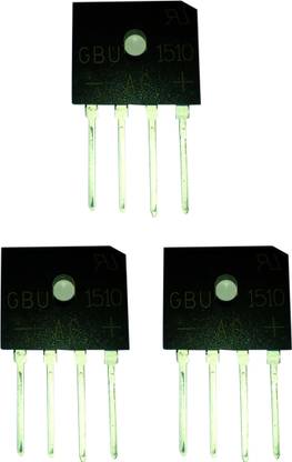 Steko 3 Pieces GBU1510 Bridge Rectifier 15Amp 1000V Electronic Components Electronic Hobby Kit