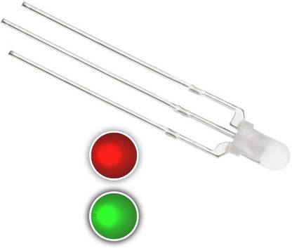 INVENTO 25pcs 3mm 3pin 3V RG Red Green Bi-Colors Cathode RG LED Diodes Diffused Lights Automotive Electronic Hobby Kit