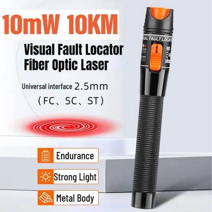 BALRAMA 10KM 10mW Visual Fault Locator Fiber Optic Cable Tester VFL Telecom Laser Light Digital Voltage Tester