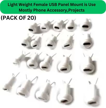 TechSupreme Best Panel Mount Micro USB Female Socket PACK OF 20 Electronic Components Electronic Hobby Kit