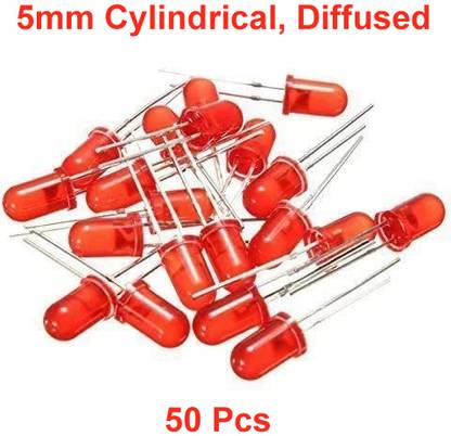 ELPH 5mm Diffused, Cylindrical LEDs Red Pieces 50 Electronic Components ...