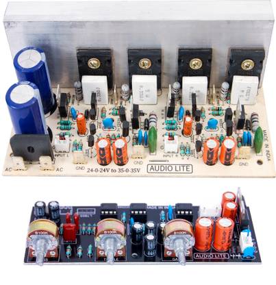 AUDIO LITE 200 Watt Stereo Amplifier Board Using 2SC5200 & 2SA1943 with BT Board Sound Recorder and Sound Circuit Electronic Hobby Kit