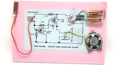 StepsToDo Water Sensor pre-assembled project on cardboard | Water overflow & Rain alarm Educational Electronic Hobby Kit