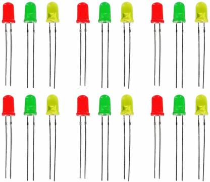 Mechatron Robotics 5mm LED Light Bundle - 60 Pieces (3 Colors, 20 Each) for Science Projects Electronic Components Electronic Hobby Kit