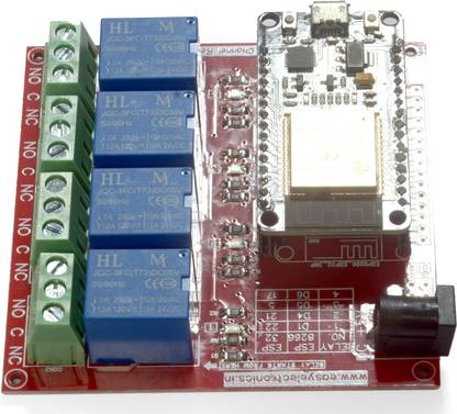 Easy Electronics ESP32 Based 4-Channel Relay Board Micro Controller Board Electronic (WiFi) Automotive Electronic Hobby Kit