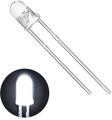 Steko LED 3mm,3V DC 2 Pin Light Emitting Diode,Multipurpose,For Science Project-White Electronic Components Electronic Hobby Kit
