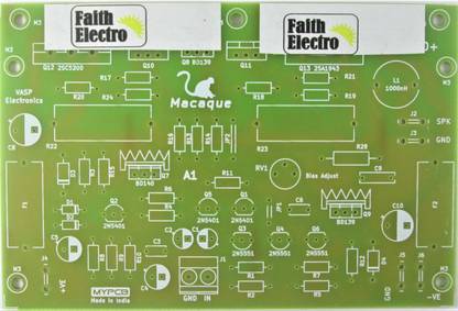 FaithElectro 200 Watt Hi-fi Amplifier Board using 2SC5200 2SA1943 Transistors- PCB only Electronic Components Electronic Hobby Kit