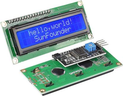 SG Flash 1602 16x2 LCD yellow-green welded with IIC/I2C Serial Interface Adapter Module Display Lights Electronic Hobby Kit