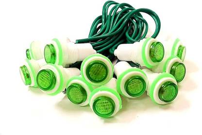ERHIndia 12 Pcs Neon Light Bulb Green Color Panel Indicator Plastic Body Light Lamp Electronic Components Electronic Hobby Kit