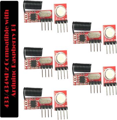 Roboway 5 RF Wireless Transmitter Receiver Pair 433/434MHz Compatible with Raspberry Pi Electronic Components Electronic Hobby Kit