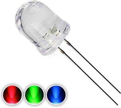 Steko (20 Pieces) Transparent RGB LED 10mm,3V DC 2 Pin Light Emitting Diode Light Electronic Hobby Kit