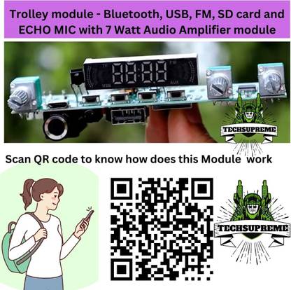 TechSupreme Best Tower & Trolley module Bluetooth USB SD & ECHO MIC with 7W Amplifier module Electronic Components Electronic Hobby Kit
