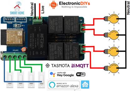Electronicdiys Ediys 4Channel Wifi Micro Controller Board Electronic Hobby Kit