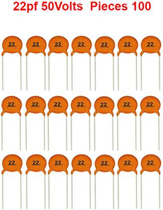 ELPH 100 Pcs 22 pF 50Volts Ceramic Disc Capacitor 0.000022 uF Electronic Components Electronic Hobby Kit