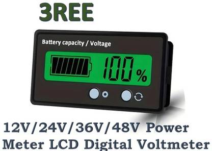 3REE 12V/24V/36V/48V Power Meter LCD Digital Voltmeter Probe and Tester Electronic Hobby Kit