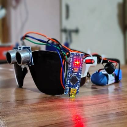 PROJECT HUB - FOR INNOVATIVE BHARAT Project Hub™ -Ultrasonic Glasses for The Blind (Single Sensor) Educational Electronic Hobby Kit
