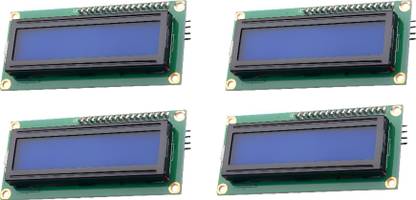 MAG BEE 16x2 LCD display soldered male header 16 pin Green color LCD display Pack of 4 Electronic Components Electronic Hobby Kit