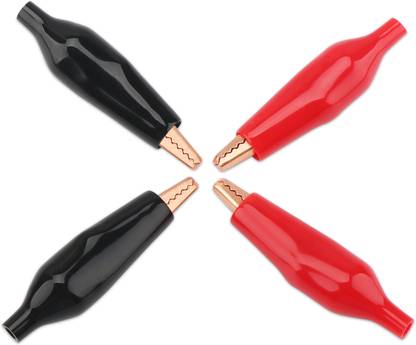 MIFRA ELECTRONICS Crocodile Alligator Clip 2-Black+2-Red (4 Pcs) Electronic Components Electronic Hobby Kit