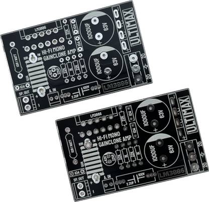 Ultimax LM3886 68 Watts Hi-Fi Gainclone Mono Audio Amplifier Bare P.C.B (Pack of 2) Electronic Components Electronic Hobby Kit