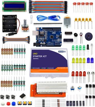 INSIGNIA LABS Basic Starter Kit for Arduino UNO with Breadboard, LCD, Storage Box More-Starter Educational Electronic Hobby Kit