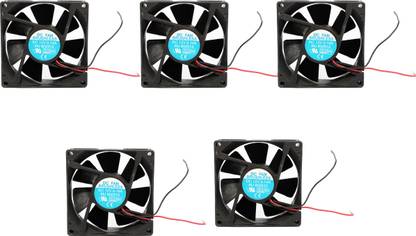 Robotbanao High Speed 12V 0.45amp DC Fan, 3 Inch Square Black, Cabinet Desktop Cooling fan, Temperature Sensor and Controller Electronic Hobby Kit