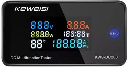 electrolight 0V-200V, 50AMP DC Volt amp, Watt Power Energy Meter with Reset Function. Voltmeter