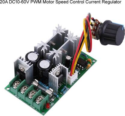 electrolight 1200W 20A DC 12V24V36V48V High Power Drive Module PWM Motor Speed Control Current Regulator Controller Switch High Power Driver Module Motor Motor Controller Motor Control Electronic Hobby Kit